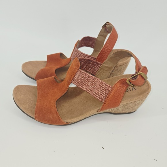 Vionic Shoes - Vionic Kaytie Cork Wedge Sandal 9 Clay Coral Coastal Grandmother Quiet Luxury
